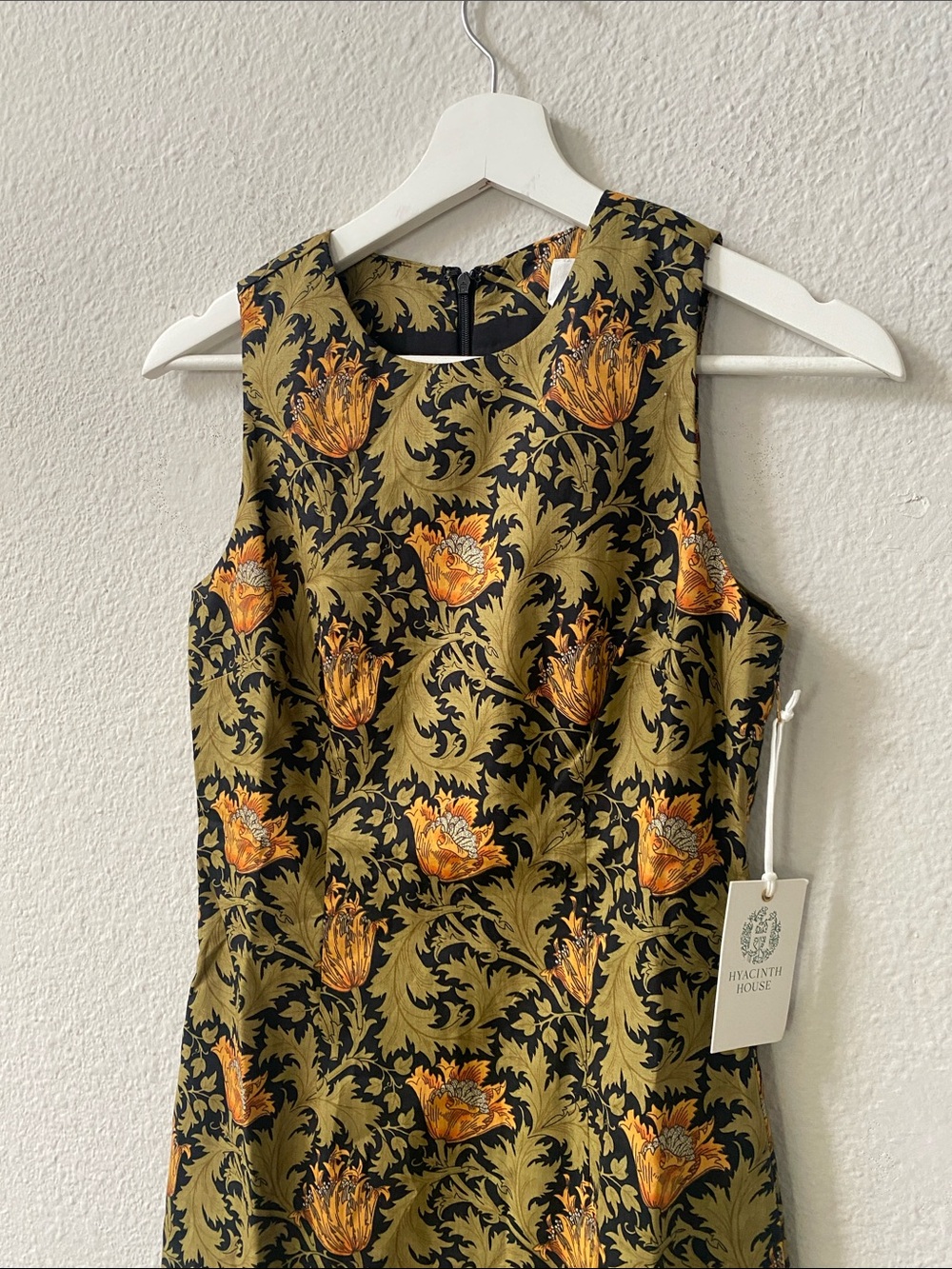 NWT Tuckernuck Olive Leafy Floral Lennon Mini Dress XXS - Picture 3 of 13